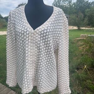 St. John White Textured Women's Blazer